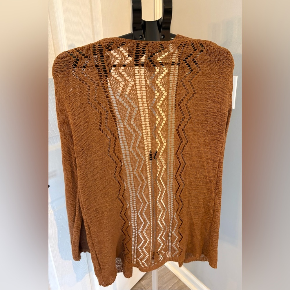 Heyson Rust Open Knit Cardigan - Picture 2 of 7